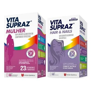 Kit com 1 Supraz Mulher e 1 Supraz Hair e Nails Suplemento Alimentar União Química em Oferta na Shopee