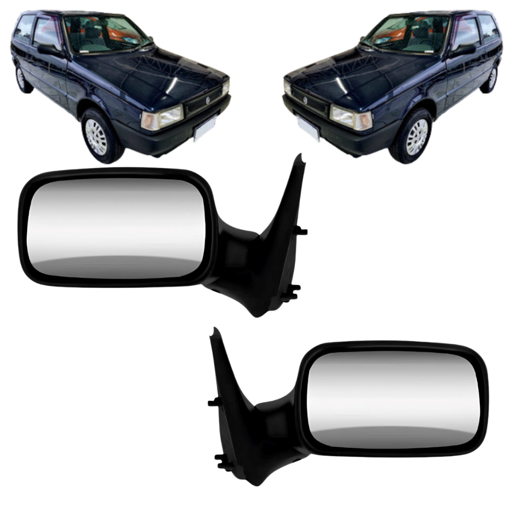 Par Retrovisor Fiat Uno 2 Portas 2001 2002 2003 2004 2005 Sem Controle