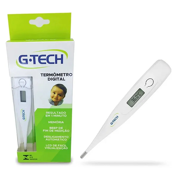 Termômetro Digital Gtech Clínico Infantil e Adulto
