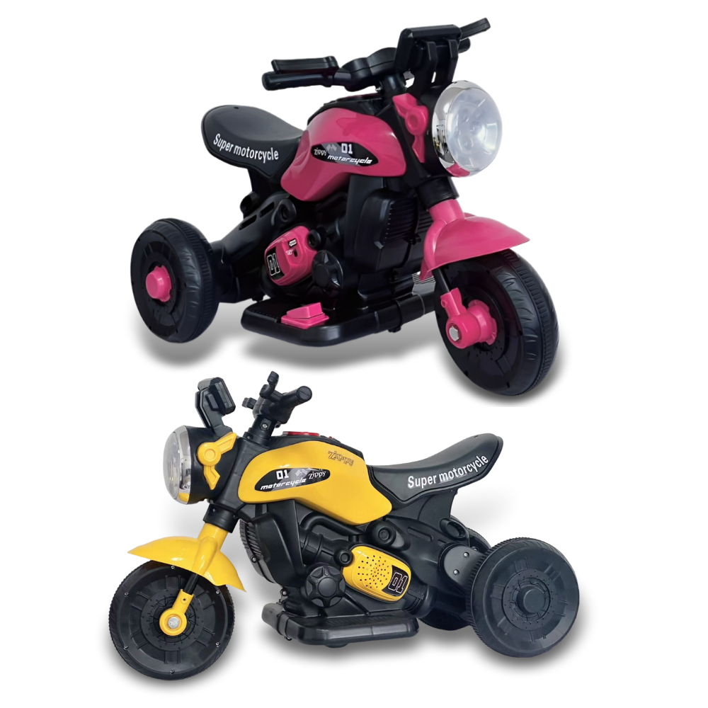 Combo 2 Mini Motos Elétricas Triciclo Infantil Zippy 6V com Som e Música em Oferta na Shopee
