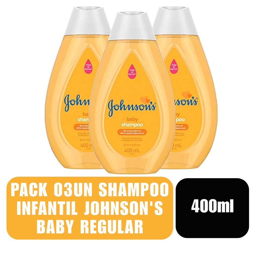 Pack 03un Shampoo Infantil Johnsons Baby Regular 400ml
