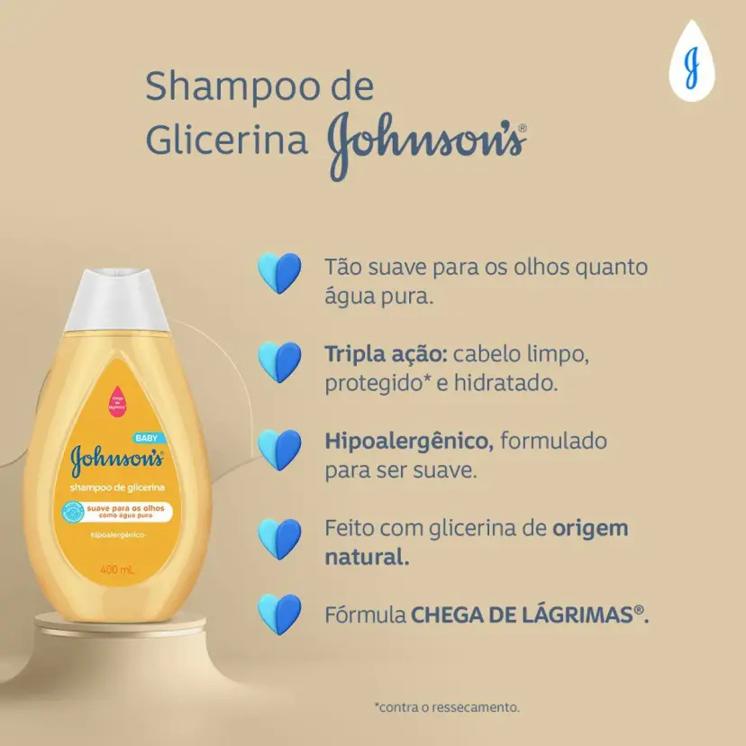 Pack 03un Shampoo Infantil Johnsons Baby Regular 400ml — imagem 2 de 2