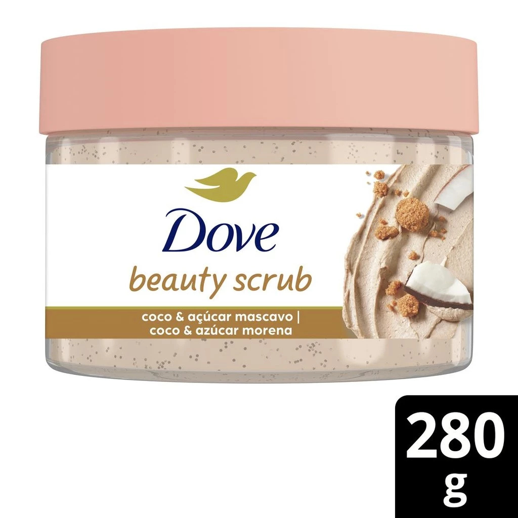 Sabonete Esfoliante Coco & Açúcar Mascavo Dove Beauty Scrub Pote 280g