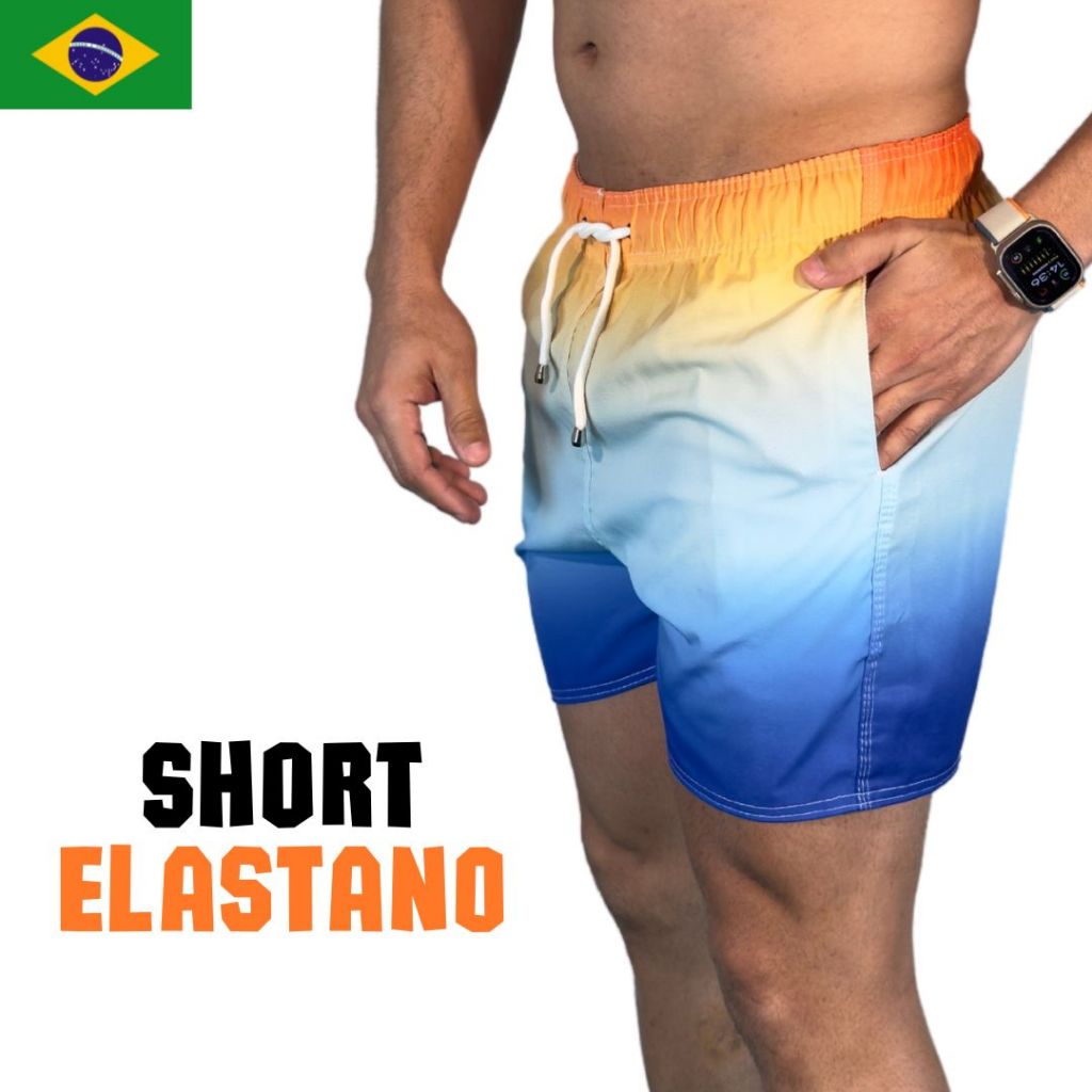 Bermuda ELASTANO Festa Conforto Viagem Futebol Jogo Masculino Tecido Premium
