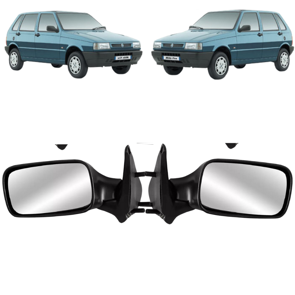 Par Retrovisor Fiat Uno 4 Portas 2001 2002 2003 2004 2005 Sem Controle