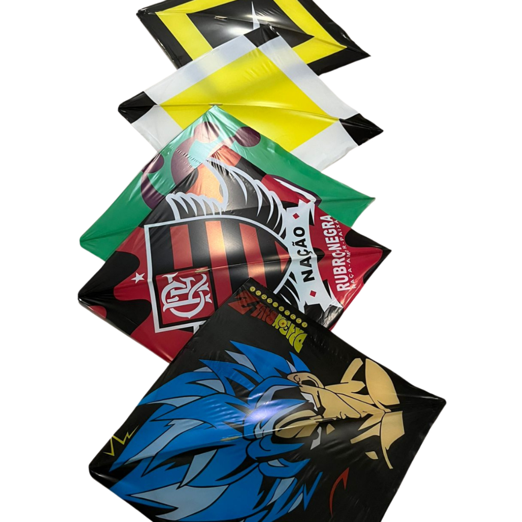 Raia Peixinho Pipa Papagaio Flechinha Plastico 35x35 Pacote Com 10 Unidades Sortidos