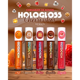 Lançamento: Hologloss 4ml Com Brilho e Cheirinho  - Gloss Labial Top Beauty  (ESCOLHA O SEU) em Oferta na Shopee