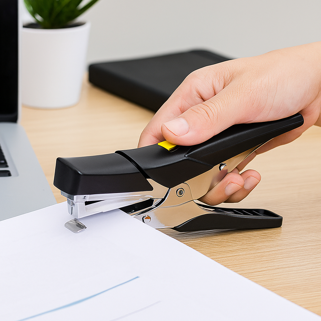 Grampeador Alicate Metal Para Até 20 Folhas Grampo 24/6 e 26/6