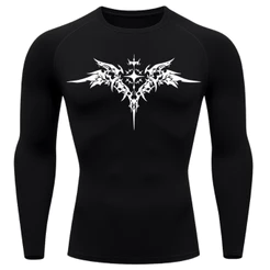 Camiseta Compressão Proteção Uv Manga Longa Cyber Tribal Asas 03 Rash Guard