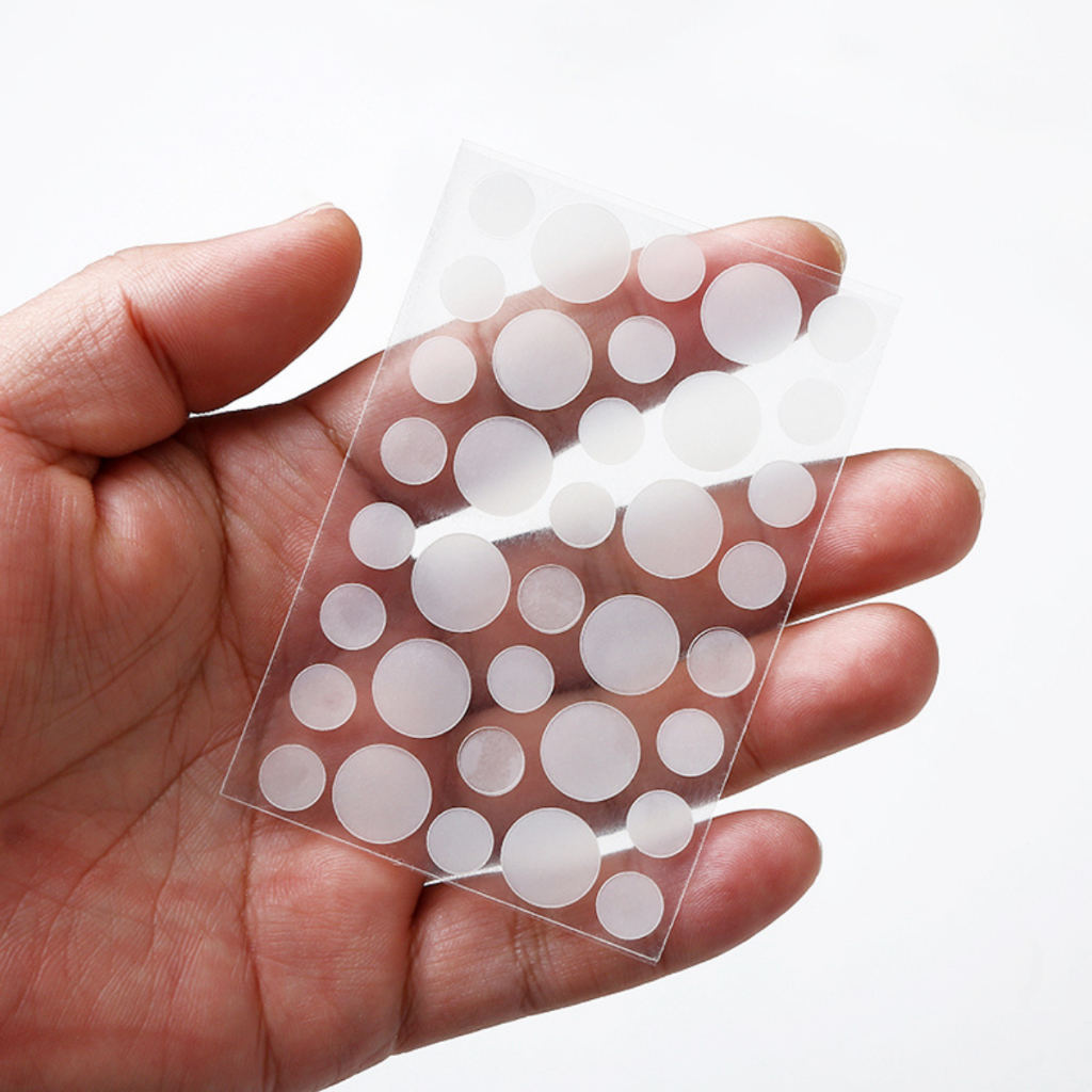 Kit 100 Adesivo Seca Espinha, Anti‑acne, Transparente Invisível Dia/Noite Secativo