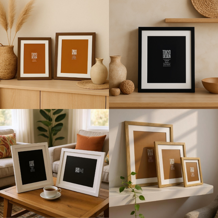 Porta Retrato Duo 20x25 com Paspatur Branco Decoração Mesa e Parede Clean MDF e Acetato em Oferta na Shopee