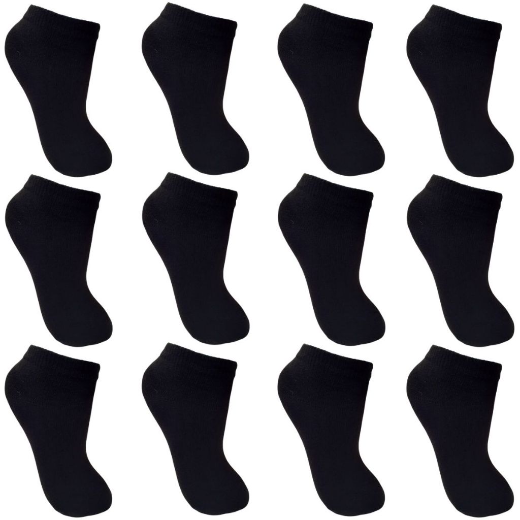 Kit 12 Pares de Meias Infantil Unisex Branca Preta Estampadas 95% Poliéster 5% Elastano FRETE GRÁTIS