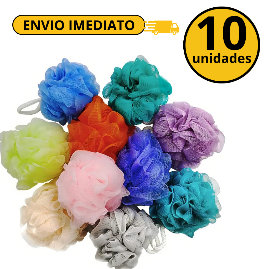 Kit Esponja bucha de banho em nylon cor sortido Top