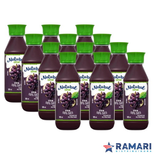 KIT C/12 SUCO DE UVA, PERA E MAÇÃ NATURAL 180ML NATURAL ONE LANCHEIRA em Oferta na Shopee