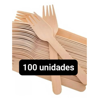Garfos de Madeira Descartável Biodegradável com 100 un (granel) - Talge em Oferta na Shopee