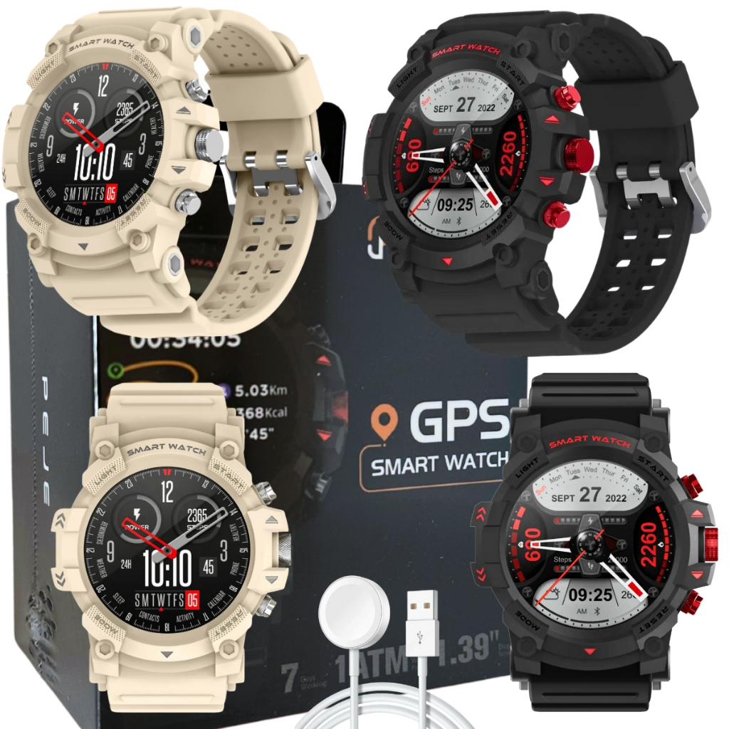 Smart Watch Com Gps Integrado Relogio Tatico Militar Masculino Android iOS Amoled A Prova DÁgua G01C