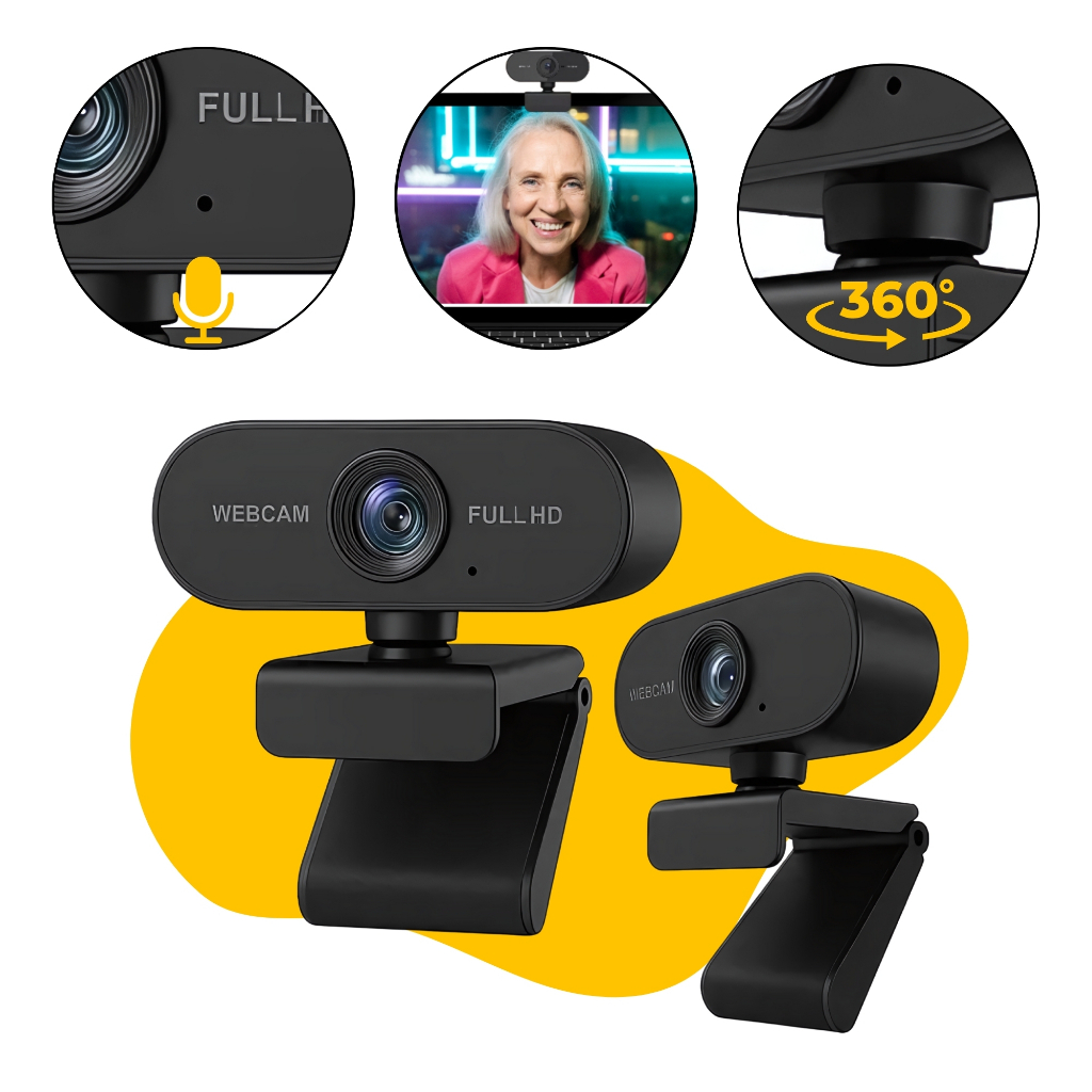 Webcam Full Hd 1080p Original Microfone Pc Notebook Home Office Nova Pronta Entrega Lançamento