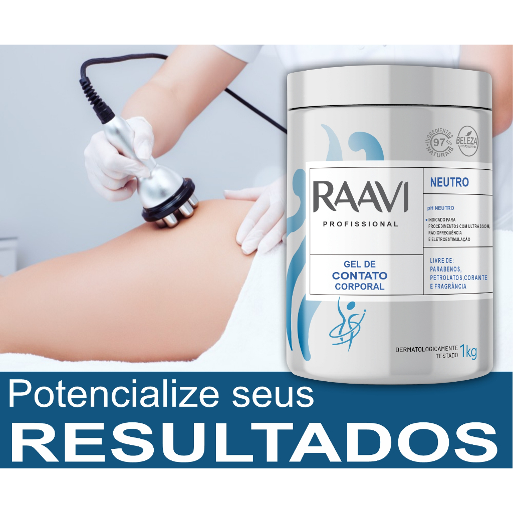 Gel Glicerinado Neutro para Aparelhos de Radiofrequência 1kg Raavi - Corporal e Facial - Altamente Deslizante em Oferta na Shopee