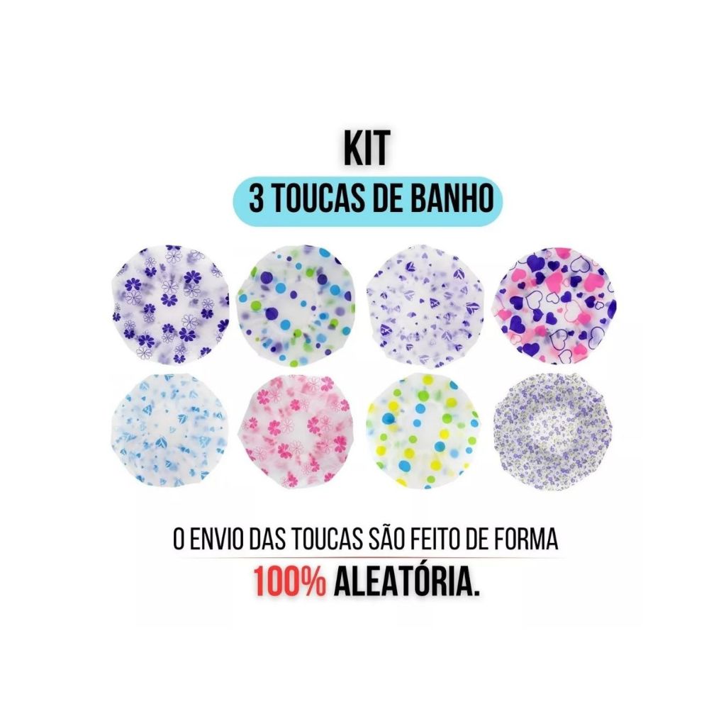 Kit Touca Para Banho 3 unidades