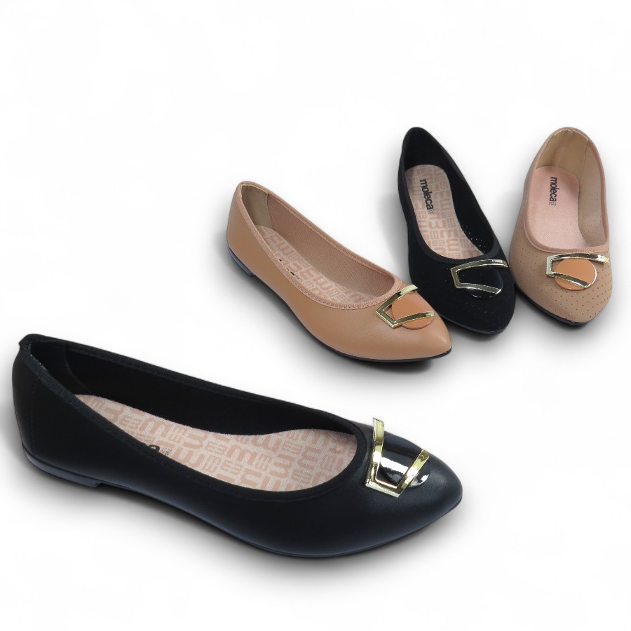 Sapatilha Feminina Moleca 5727116 Bico Fino em Oferta na Shopee