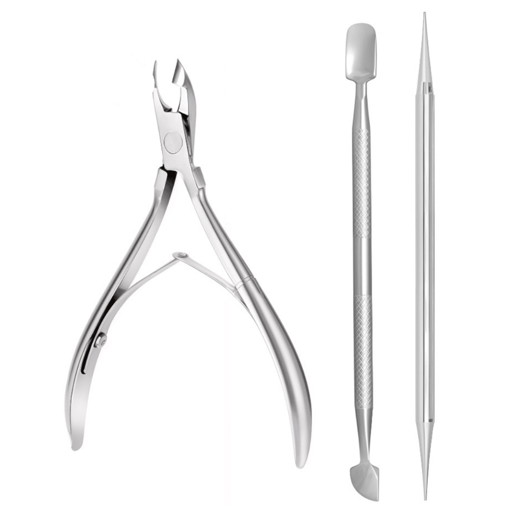 Kit 3 ferramentas Cutícula Profissional Inox Manicure Pedicure Podologia Espátula Eponíquio
