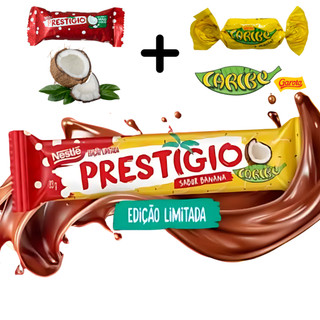 Bombom Prestígio Sabor Caribe Banana Barras de 33g Cada - SuperLançamento Limitado