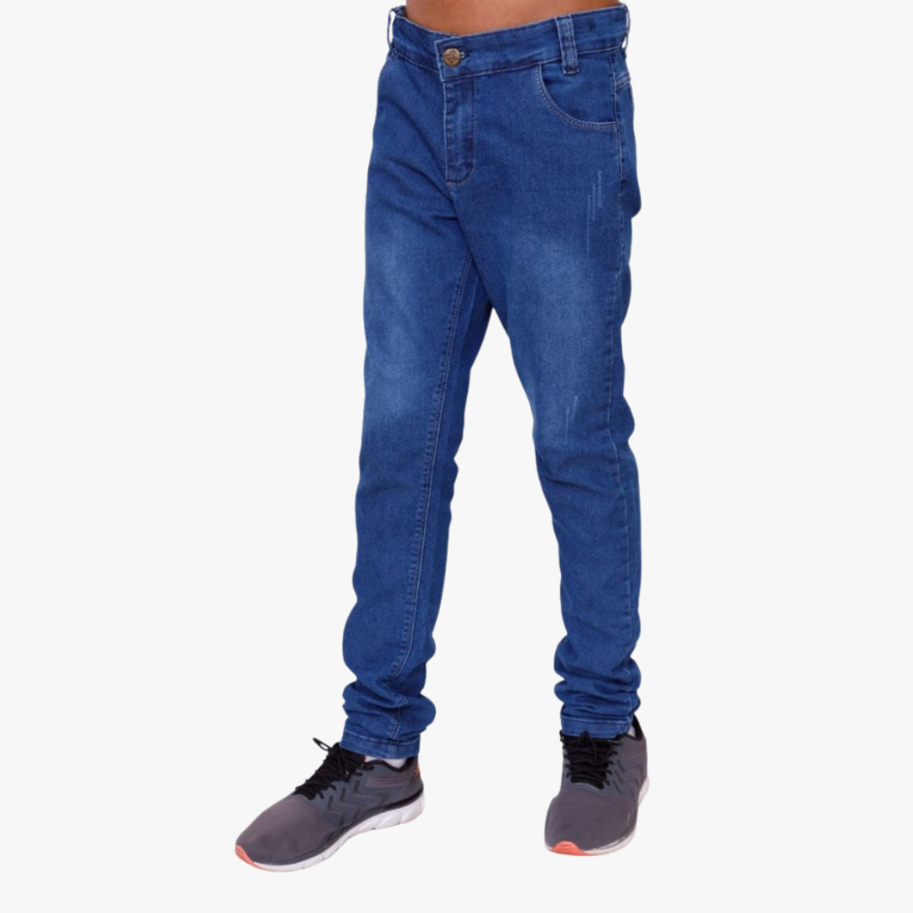 Calça Jeans Infantil Masculina Menino Regulador Casual Moda Estilo Juvenil Cores Criança 10 ao 16