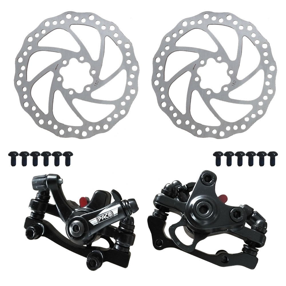 Kit Freio A Disco para Bicicleta 160mm Pinças Pastilhas Parafusos Mecânico Bike Mtb em Oferta na Shopee