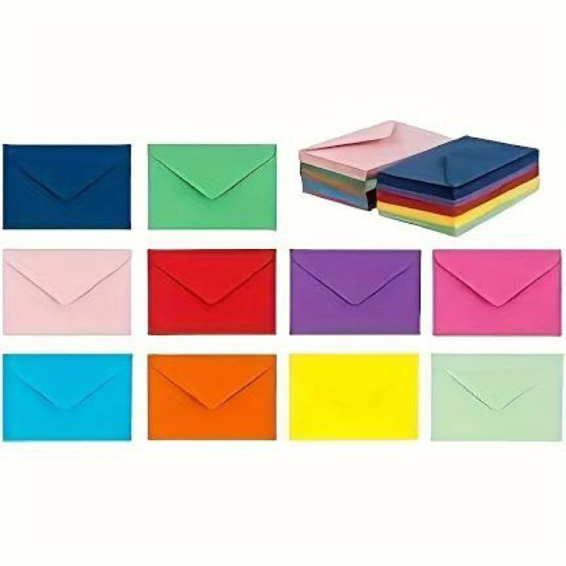 100 Envelopes Coloridos kit 11x16 cm em Oferta na Shopee