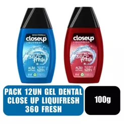 Pack 12un Gel Dental Close Up Liquifresh 360 Fresh 100g