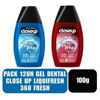 Pack 12un Gel Dental Close Up Liquifresh 360 Fresh 100g em Oferta na Shopee