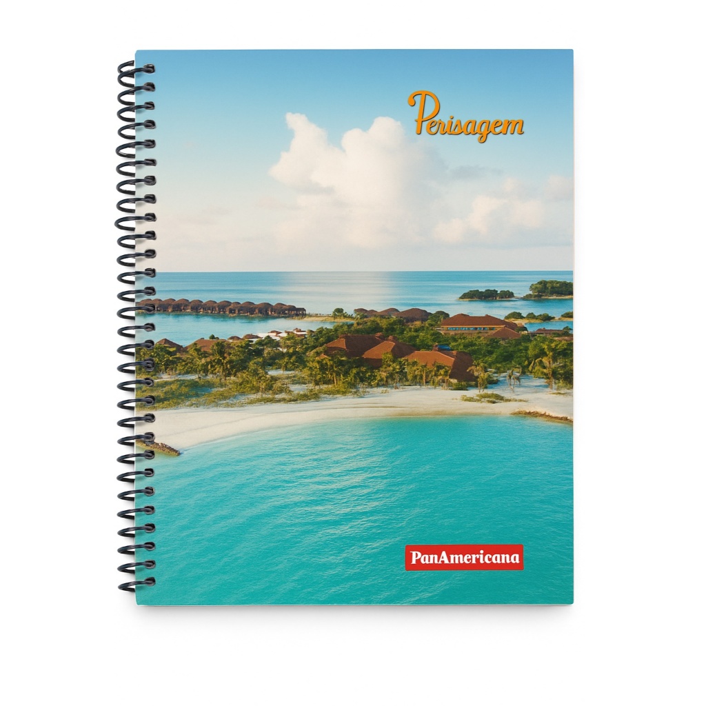 Caderno Pequeno 1/4 Espiral 96 Folhas 13 Opções Capa 140x200mm Paisagem Coleção 2026 Panamericana