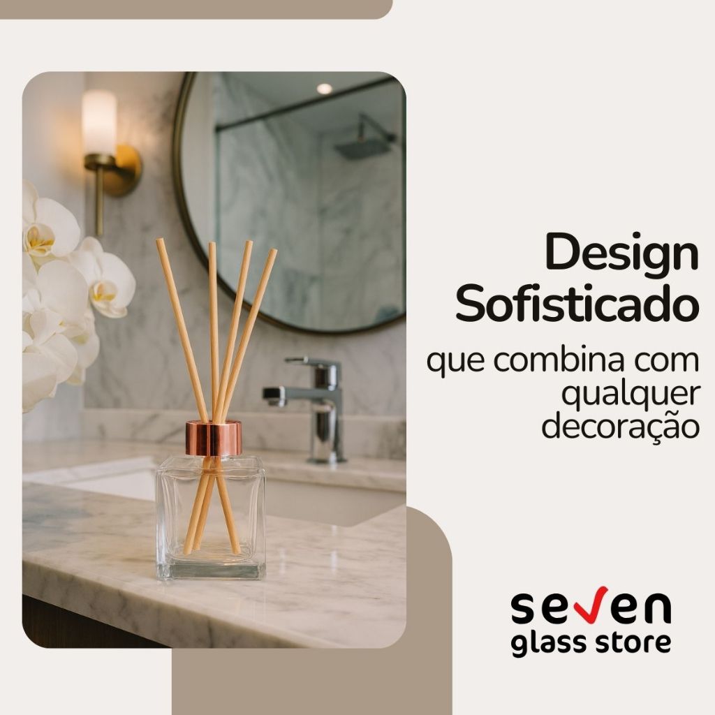 Kit 10un Frascos de Vidro Cubo 100ml Aromatizador Difusor decoração 100ml Com Tampa Luxo + Varetas · foto 2