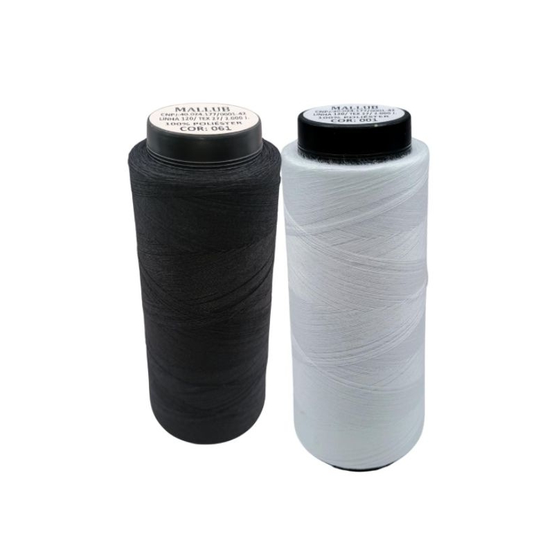 2 LINHAS 120 COSTURA RETA 2.000 JARDAS, MALLUB. em Oferta na Shopee