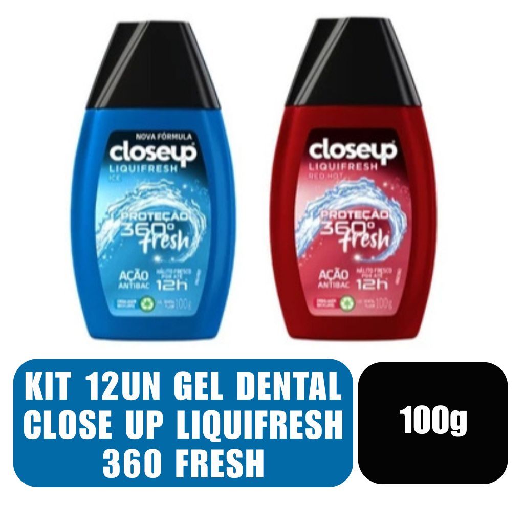 Kit 12un Gel Dental Close Up Liquifresh 360 Fresh 100g em Oferta na Shopee