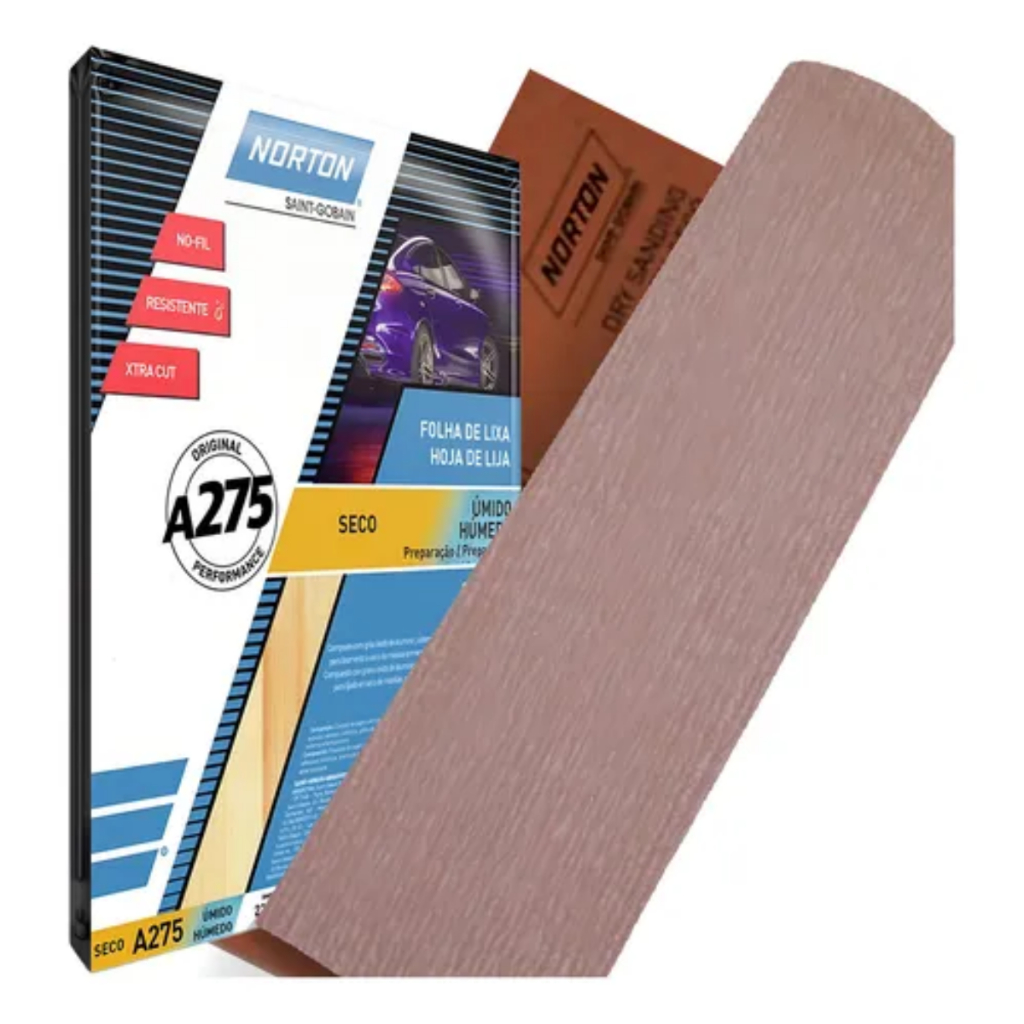 Norton A275 Nofil Lixa Seca Grão 400 - Kit 50 Peças