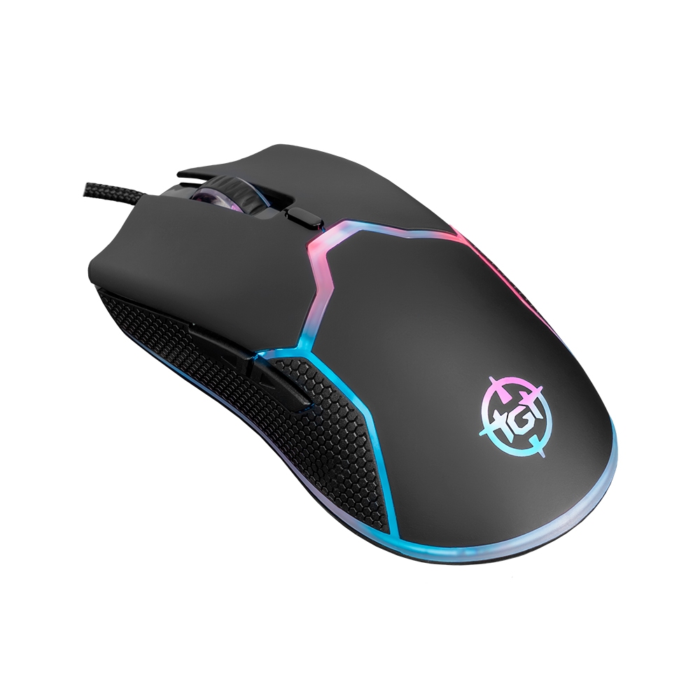 Mouse Gamer TGT Bizon S, Rainbow RGB, 8400DPI, 6 Botoes, Preto, TGT-BIZ-S-RBW