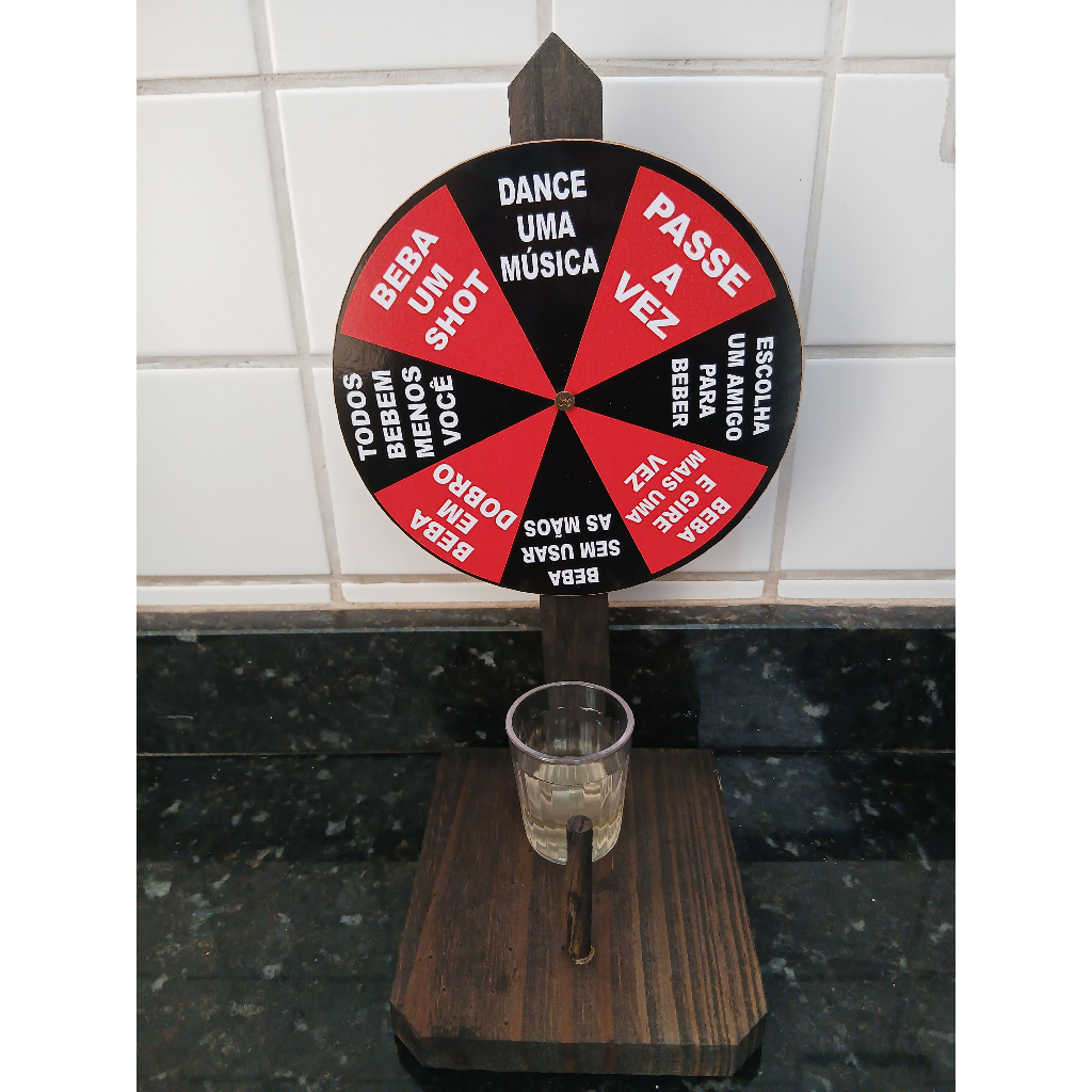 Roleta de shot drink jogo de bebida para amigos copo de acrílico incluso