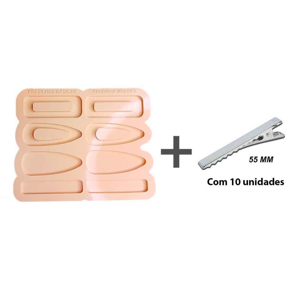 Molde De Silicone Presilhas Básicas 8 cavidades + 10 unidades de bico de pato