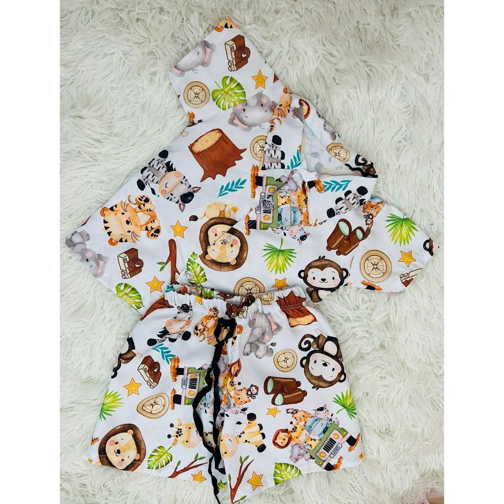 conjunto mauricinho safari até 8 anos para menino em Oferta na Shopee