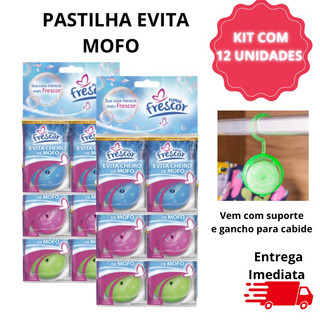 Kit até 12 Pastilhas Evita Mofo Afasta Traças e Baratas Repetente com Ganchinho para Cabide- MONTE O SEU KIT