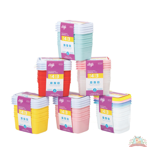 Kit Leve 16 Pague 12 Potes Herméticos Essencial 250ml Dup Porta Mantimentos Seguro para Microondas BPA Free