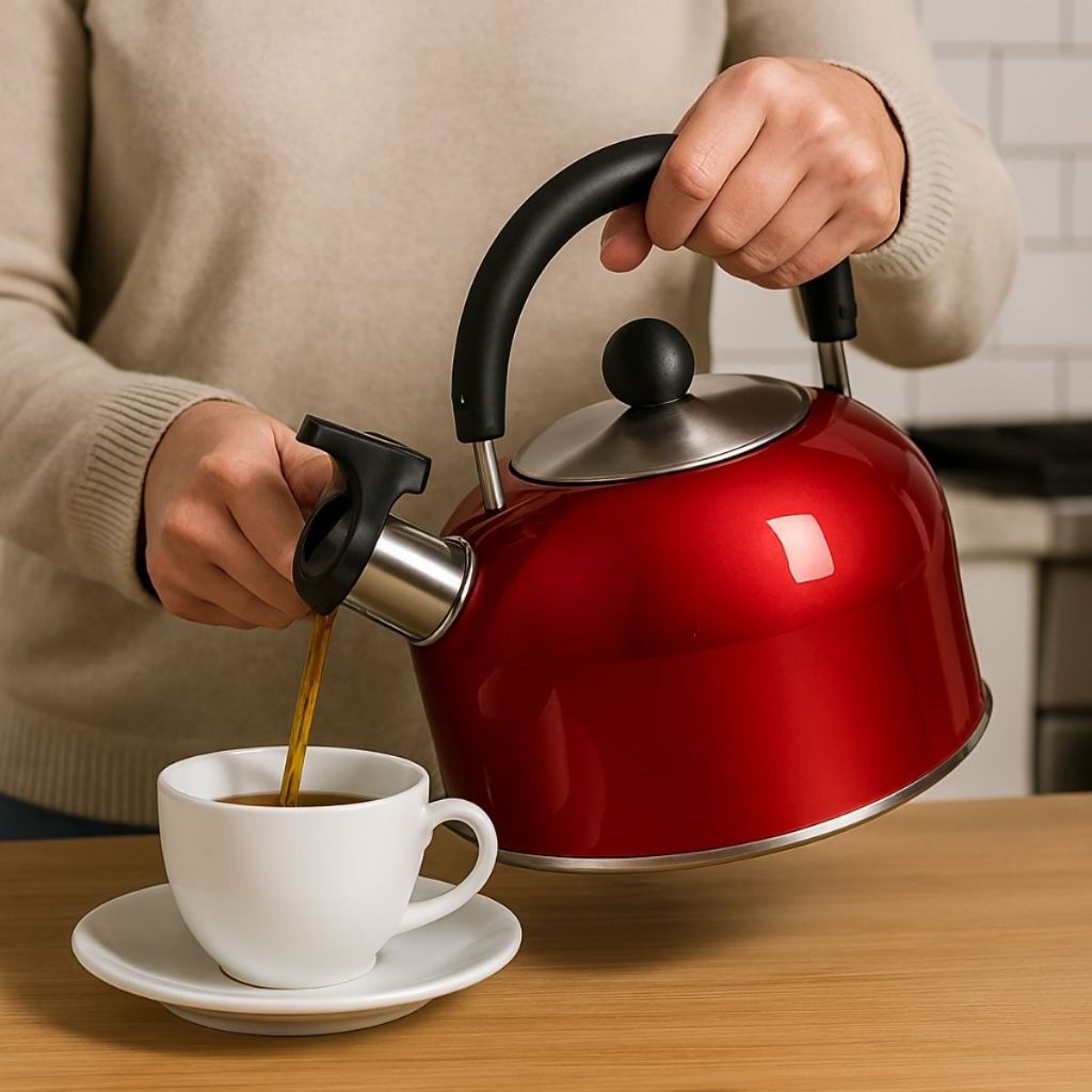 Chaleira Inox Apito 2,5 Litros Com Tampa Alça Cozinha Fogão Terere Leiteira - Sortido