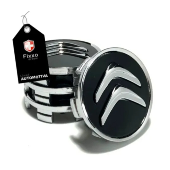 4 Center Cap De Roda Citroen 58mm C3 C4 C5 Ds3 Ds4 Preta