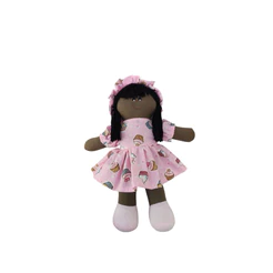 Boneca de Pano Negra 30cm Morena Direto Da Fábrica Oferta Imperdível