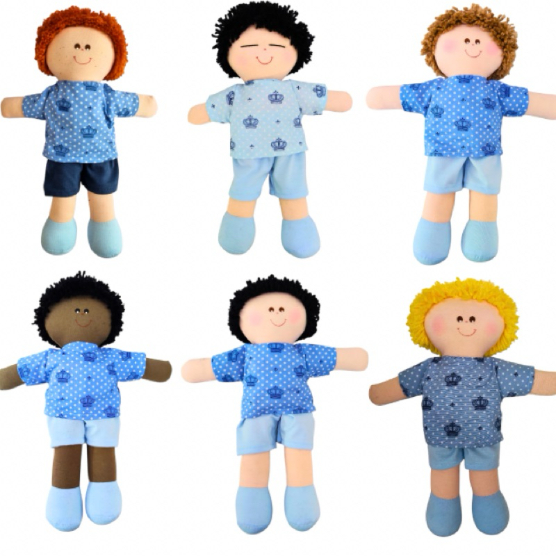 Bonecos De Pano 30cm Negro Cabelo Castanho Preto Loiro Ruivo Japonês Promoção Oferta em Oferta na Shopee