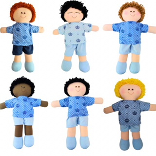 Bonecos De Pano 30cm Negro Cabelo Castanho Preto Ruivo Loiro Japonês Japa Oferta em Oferta na Shopee