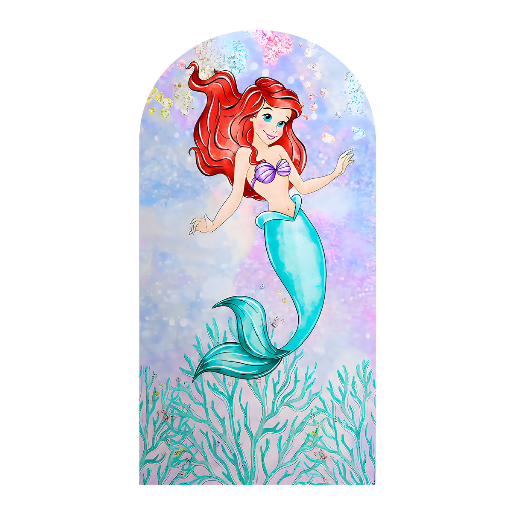 Painel tecido sublimado Romano decor A PEQUENA SEREIA MAR ARIEL