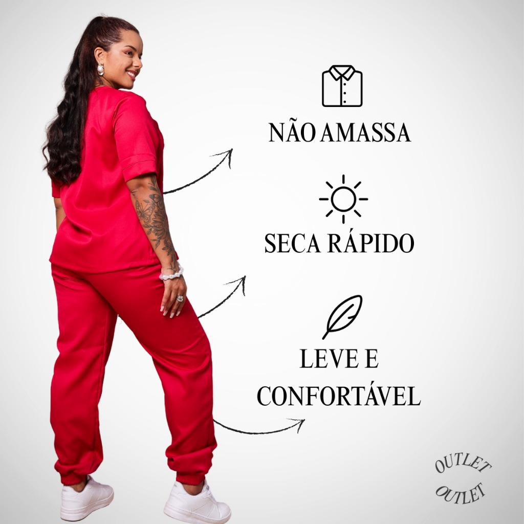 Pijama Hospitalar Cirúrgico GABARDINE, Scrub, Privativo e Uniforme Enfermagem Odontologia Veterinária Jogger Plus Size