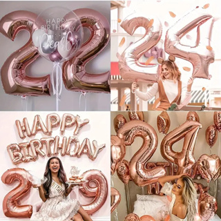 Kit 2 Uni De Balão de Hélio Metalizado Decorativo Números de 0-9 Tamanho 32 Pol 80CM Rose em Oferta na Shopee